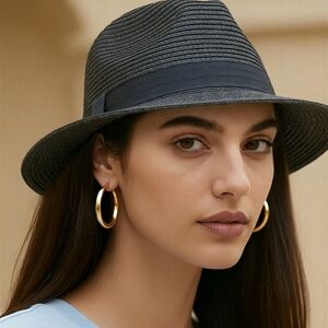 Sunday Afternoon Navy Blue UPF 50+ Straw Hat Sz M 7 Inch Diameter